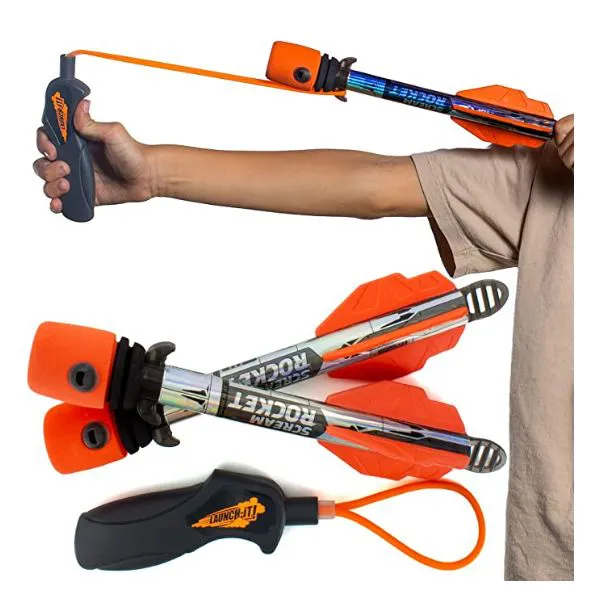 Toy Rocket Launcher for Kids: Best Outdoor Toys Slingshot Rockets Launchers Air Foam Rockets Games for Boys & Girls All Ages. Party Favors Easter Basket Stuffers & Great Gifts for Ages 8 9 10 11 & Up