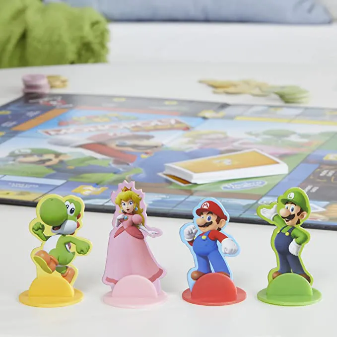 Monopoly Junior Super Mario Edition Board Game, Fun Kids' Game Ages 5 and Up, Explore The Mushroom Kingdom as Mario, Peach, Yoshi, or Luigi (Amazon Exclusive) - Image 5