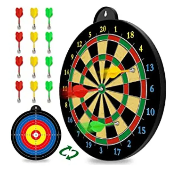 Magnetic Dart Board - 12pcs Magnetic Darts (Red Green Yellow) - Excellent Indoor Game and Party Games - Magnetic Dart Board Toys Gifts for 5 6 7 8 9 10 11 12 Year Old Boy Kids
