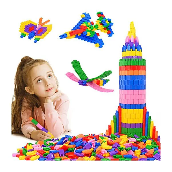 Kids 600pcs Set Building Blocks Construction Toy - Learning Playset STEM Toy Set Educational Kit Child Branin Development Preschool Kindergarten Toy