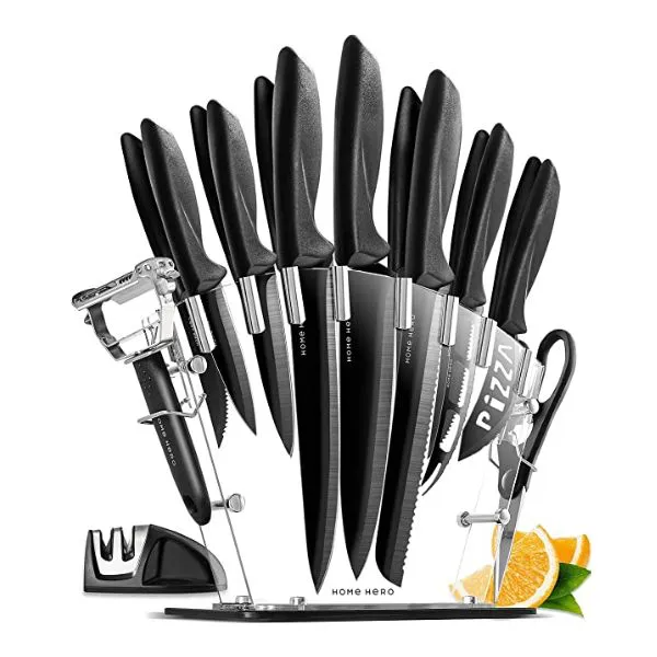 Home Hero Kitchen Knife Set - 17 piece Chef Knife Set with Stainless Steel Knives Set for Kitchen with Accessories