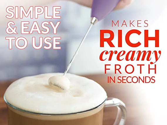 Zulay Milk Frother for Coffee with Upgraded Titanium Motor - Handheld Frother Whisk, Milk Foamer, Mini Blender and Electric Mixer Coffee Frother for Frappe, Latte, Matcha, No Stand - Galaxy - Image 2