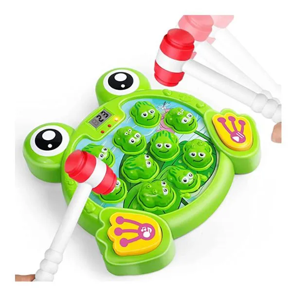 YEEBAY Interactive Whack A Frog Game, Learning, Active, Early Developmental Toy, Fun Gift for Age 3, 4, 5, 6, 7, 8 Years Old Kids, Boys, Girls,2 Hammers Included