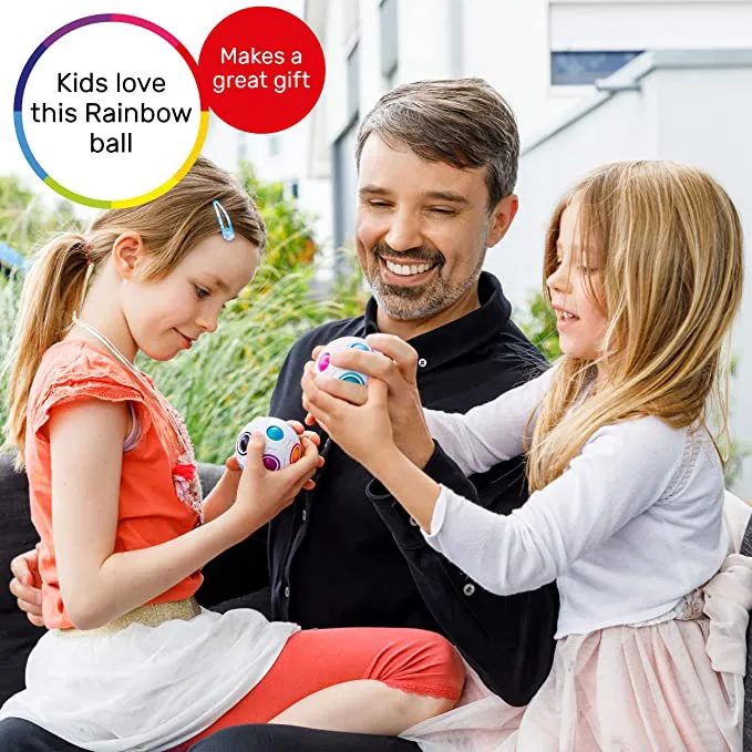 CUBIDI? Original Rainbowball - Fidget Ball Brain Teaser for Kids, 3D Puzzle Travel Toys for 5 Year Old Boys and Girls- Present for Birthday Christmas Easter Education Toys for Kids 8-12 - Image 3