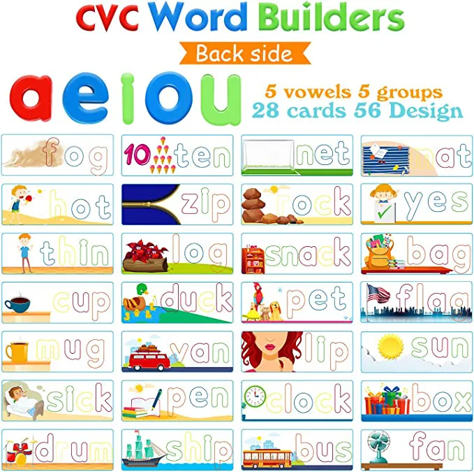 SpringFlower See & Spell Matching Letter Toy,Learning Educational Toy For 3 4 5 6 Years Old Boys And Girls,Preschool Learning Activities,Shape & Color Recognition Game,Cvc Word Builders For Kids,80Pcs - Image 3