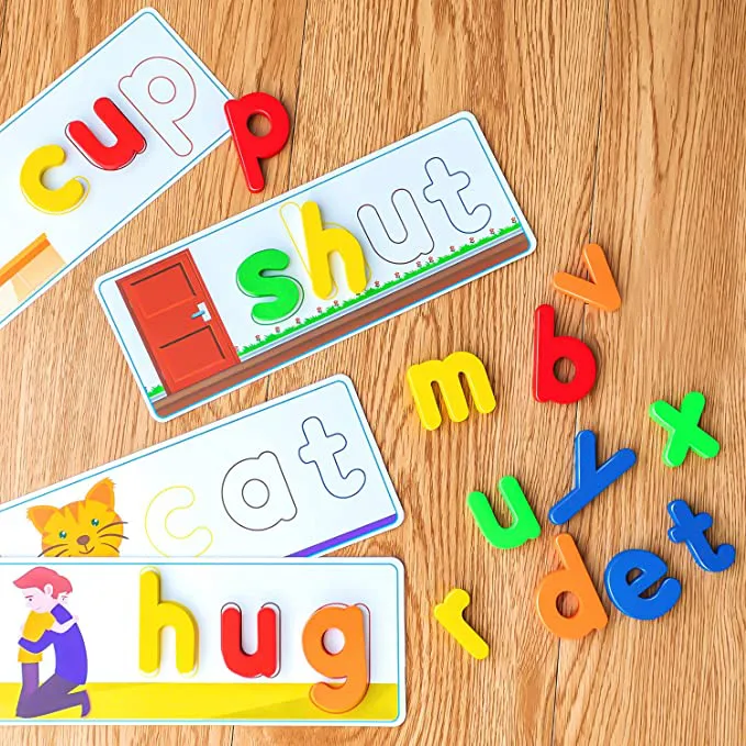 SpringFlower See & Spell Matching Letter Toy,Learning Educational Toy For 3 4 5 6 Years Old Boys And Girls,Preschool Learning Activities,Shape & Color Recognition Game,Cvc Word Builders For Kids,80Pcs - Image 5