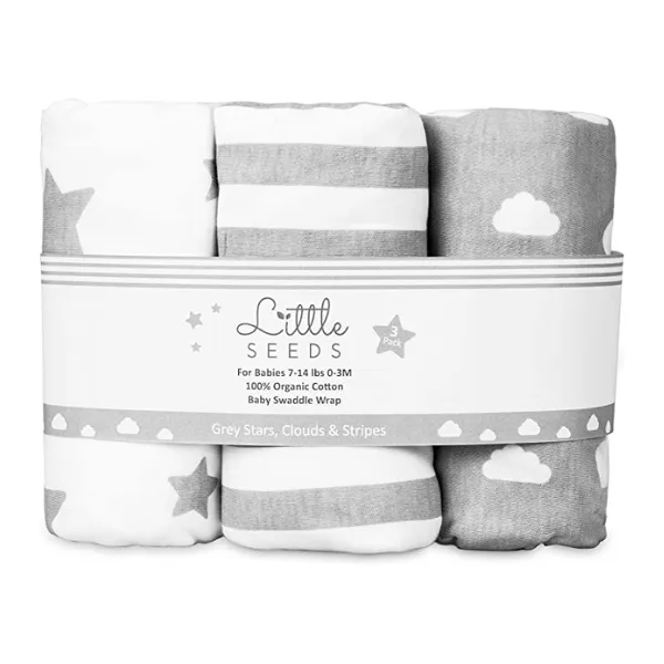 Baby Swaddle Blanket 0-3 Months 100% Organic Cotton Newborn Swaddles - Pack of 3 Swaddle Blankets - New Born Swaddle Wrap For Boy and Girl
