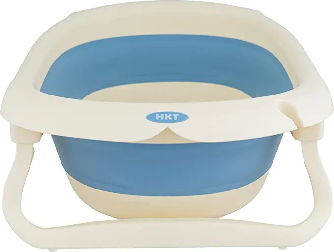 HKT Curvaso Blue Baby Bath TUB Toddler Infant Kid Newborn Safe Portable Collapsible Foldable Folding Large Travel Basin Swimming Pool & 3 Bath TIME Ducks Included - Image 2